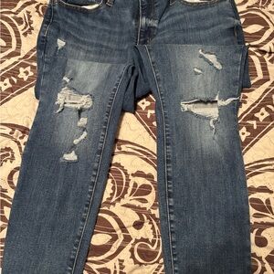 Distressed Blue Jeans